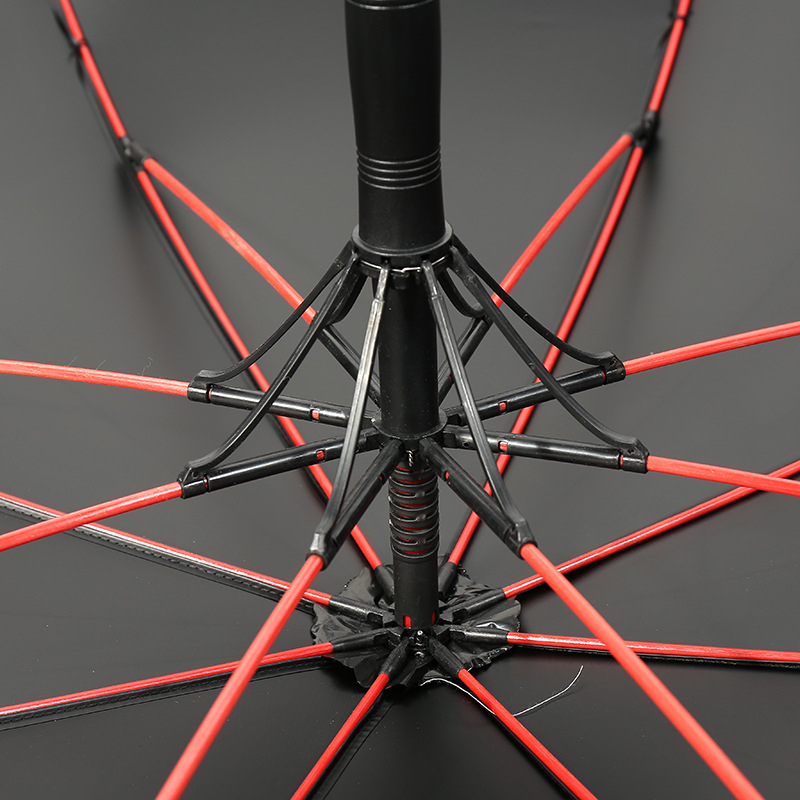 Parasolar golf cu mâner lung, 8 spițe, tijă și spițe din fibră, mâner din aliaj, țesătură 190T, deschidere automată, posibilitatea imprimării logo-ului