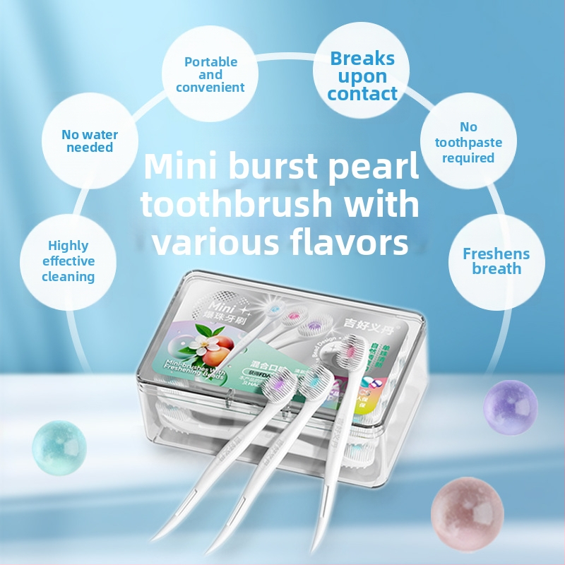 Еднократна зъбна четка, мини за пътуване, за възрастни, кутия с 20 бр.