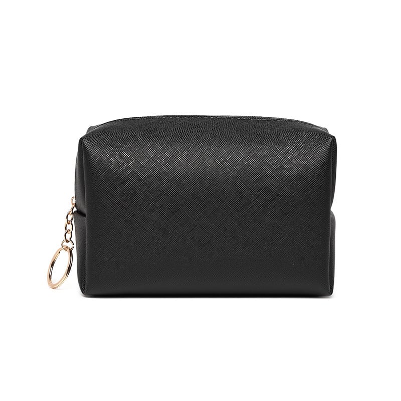 Τσαντάκι καλλυντικών από PU, με φερμουάρ, εσωτερική επένδυση από νάιλον, αδιάβροχο, τετράγωνης μορφής