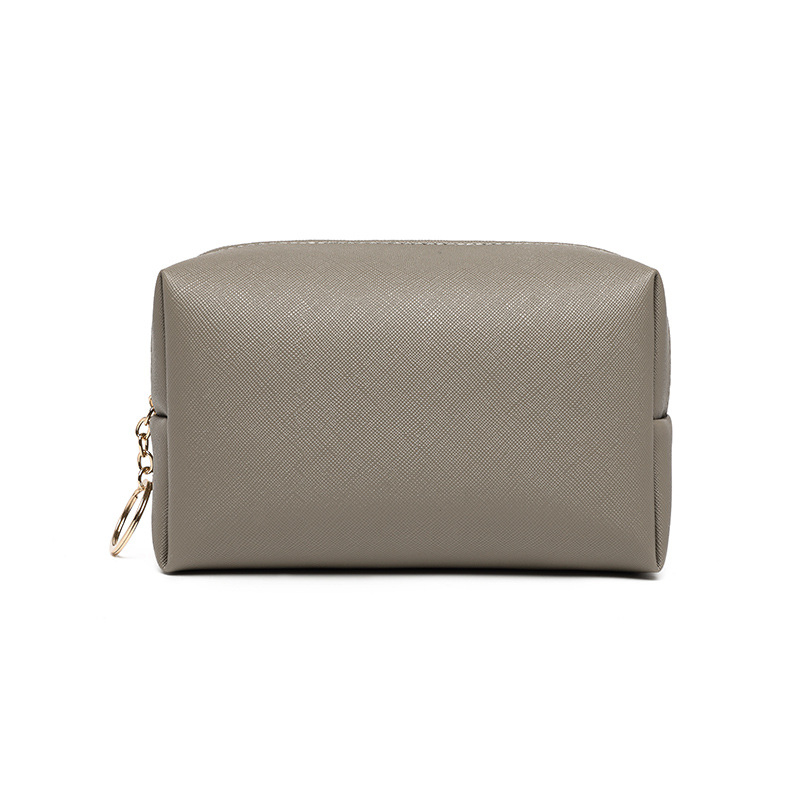 Τσαντάκι καλλυντικών από PU, με φερμουάρ, εσωτερική επένδυση από νάιλον, αδιάβροχο, τετράγωνης μορφής