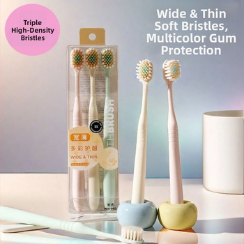 Χειροκίνητη οδοντόβουρτσα με υπερ-μαλακές τρίχες και ευρεία κεφαλή, για βαθύ καθαρισμό και μασάζ των ούλων, φορητή για ενήλικες, οικιακή χρήση