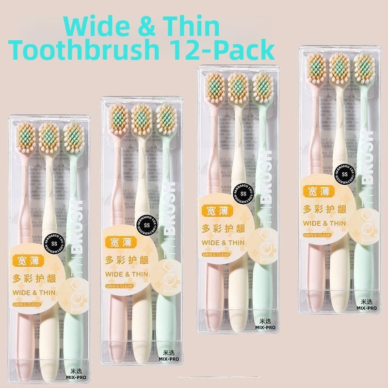 Χειροκίνητη οδοντόβουρτσα με υπερ-μαλακές τρίχες και ευρεία κεφαλή, για βαθύ καθαρισμό και μασάζ των ούλων, φορητή για ενήλικες, οικιακή χρήση