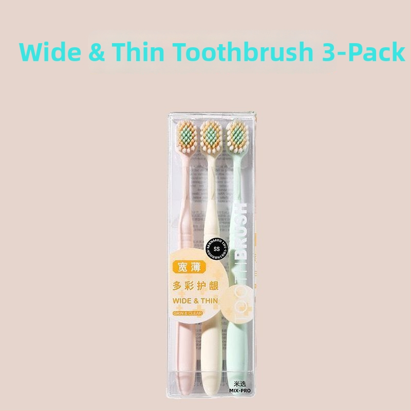 Χειροκίνητη οδοντόβουρτσα με υπερ-μαλακές τρίχες και ευρεία κεφαλή, για βαθύ καθαρισμό και μασάζ των ούλων, φορητή για ενήλικες, οικιακή χρήση