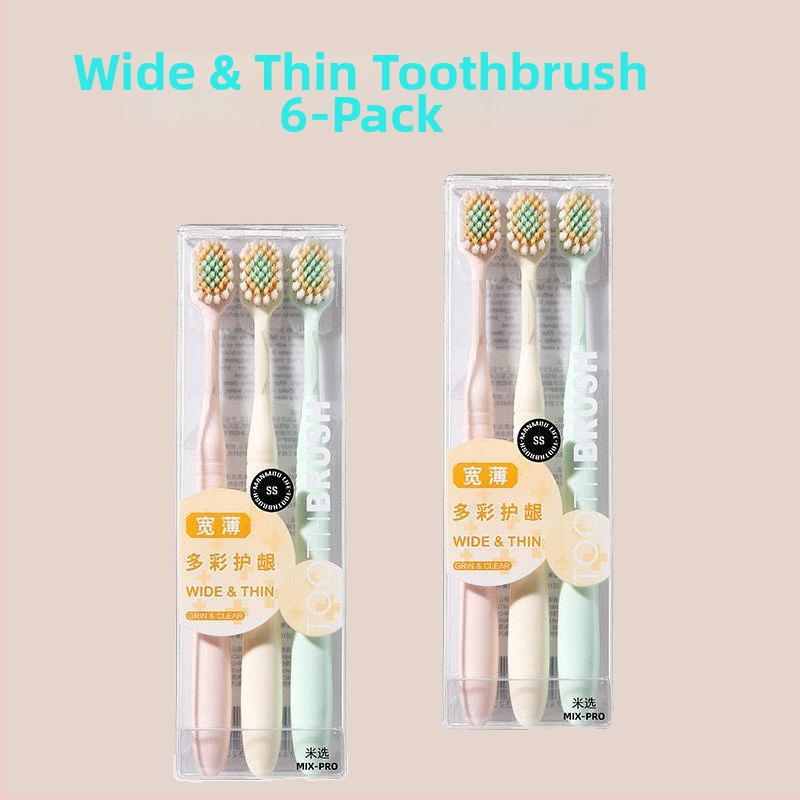 Χειροκίνητη οδοντόβουρτσα με υπερ-μαλακές τρίχες και ευρεία κεφαλή, για βαθύ καθαρισμό και μασάζ των ούλων, φορητή για ενήλικες, οικιακή χρήση