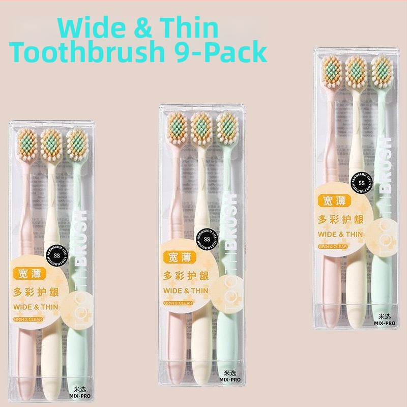 Χειροκίνητη οδοντόβουρτσα με υπερ-μαλακές τρίχες και ευρεία κεφαλή, για βαθύ καθαρισμό και μασάζ των ούλων, φορητή για ενήλικες, οικιακή χρήση