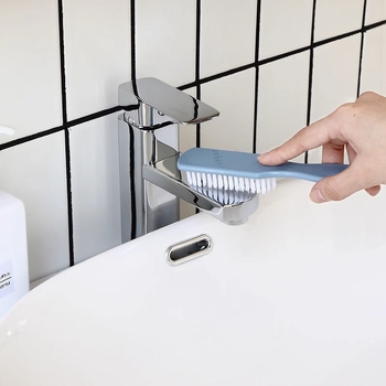 Perie pentru pantofi cu mâner lung, multifuncțională pentru pantofi și haine, fir de nylon, stil minimalist