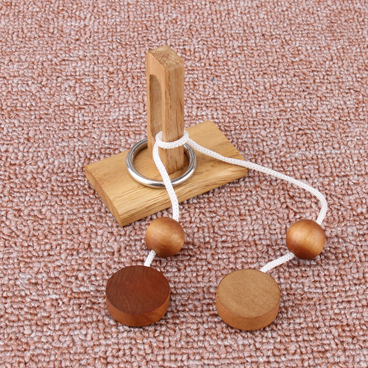 Puzzle din lemn Kongming/Luban Lock – puzzle cu trei coloane, soluții cu o singură coloană și cu două coloane, jucărie educativă pentru 7–14 ani