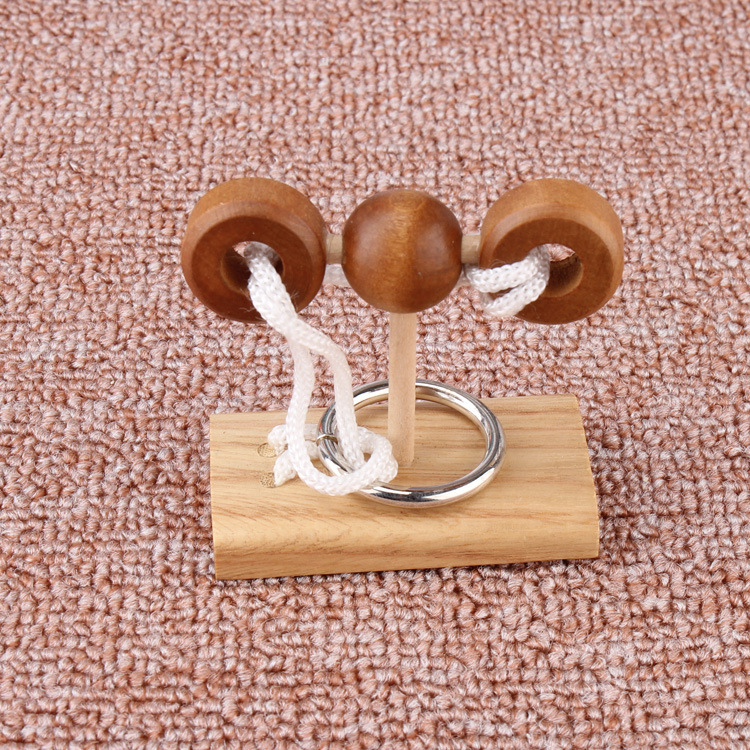 Puzzle din lemn Kongming/Luban Lock – puzzle cu trei coloane, soluții cu o singură coloană și cu două coloane, jucărie educativă pentru 7–14 ani