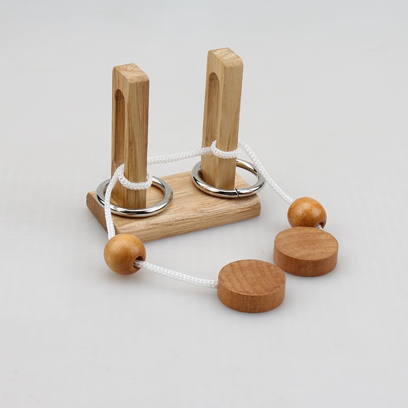 Puzzle din lemn Kongming/Luban Lock – puzzle cu trei coloane, soluții cu o singură coloană și cu două coloane, jucărie educativă pentru 7–14 ani