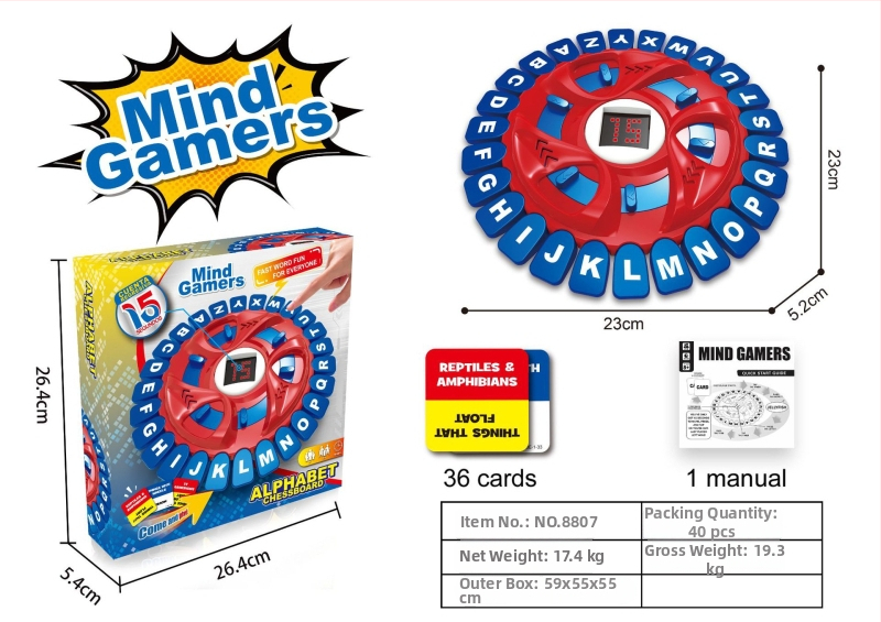 Obrazovna društvena igra s pločom za 26 slova – puzzle i interakcija roditelj-dijete, plastična konstrukcija