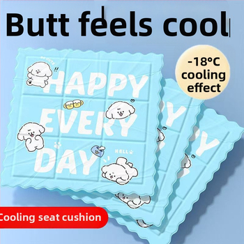 Гел подложка за седалка с пълнеж от ледени кристали, PVC плат, 450 г, 40 броя в кутия, карикатурен стил, охлаждане през лятото