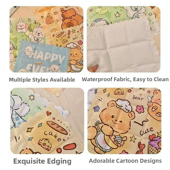 Гел подложка за седалка с пълнеж от ледени кристали, PVC плат, 450 г, 40 броя в кутия, карикатурен стил, охлаждане през лятото