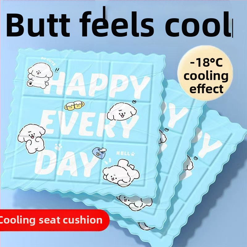 Гел подложка за седалка с пълнеж от ледени кристали, PVC плат, 450 г, 40 броя в кутия, карикатурен стил, охлаждане през лятото
