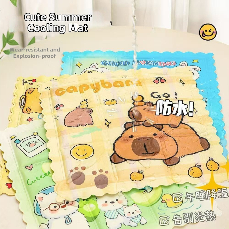 Гел подложка за седалка с пълнеж от ледени кристали, PVC плат, 450 г, 40 броя в кутия, карикатурен стил, охлаждане през лятото