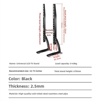 Stolný stojan na televízor pre inteligentné displeje - Kompatibilný s inteligentnými displejmi - Studená valcovaná oceľ - Hmotnosť 2 kg