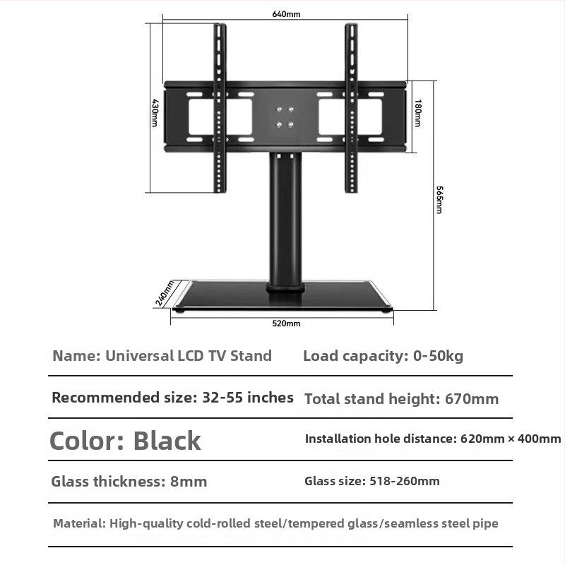 Stolný stojan na televízor pre inteligentné displeje - Kompatibilný s inteligentnými displejmi - Studená valcovaná oceľ - Hmotnosť 2 kg