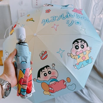 Dječji kišobran za sunce i kišu s gradijentnim dizajnom, 3-dijelni, automatsko otvaranje, 8 rebara, tkanina 190T, šipke od željeza, ručka od plastike