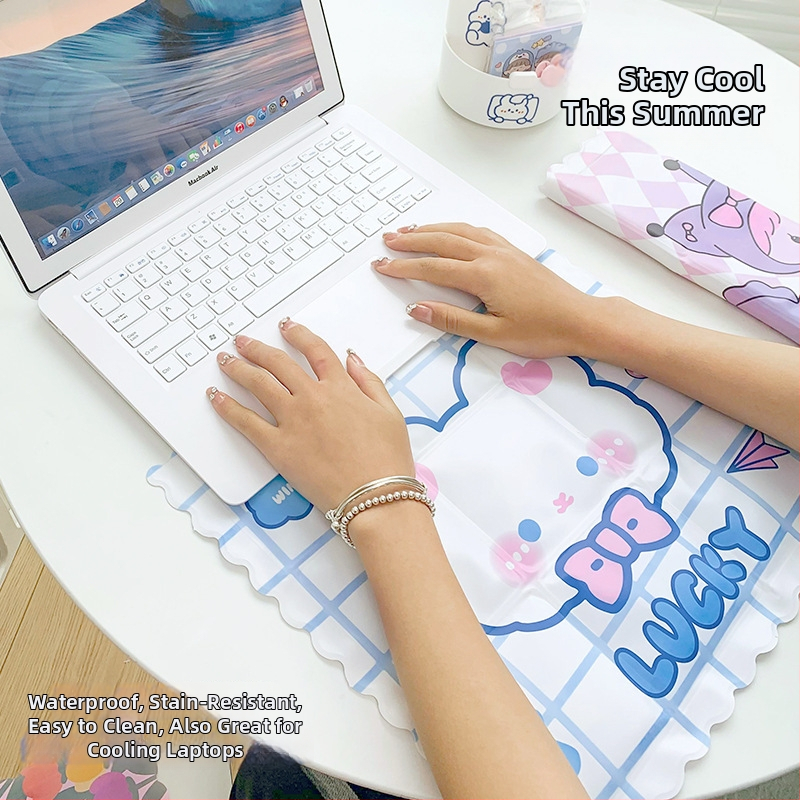 Ледена подложка за охлаждане на офисно бюро и лаптоп — PVC плат, пълнеж от ледени кристали, карикатурен стил, приблизително 600 г, кутия с 40 броя