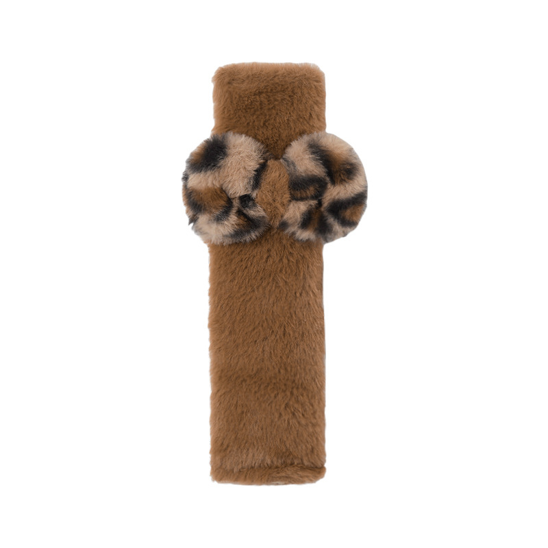 Jastučić za sigurnosni pojas automobila s leopard uzorkom, pliš materijal, marka Feather, 100 g, mogućnost prilagodbe logotipa