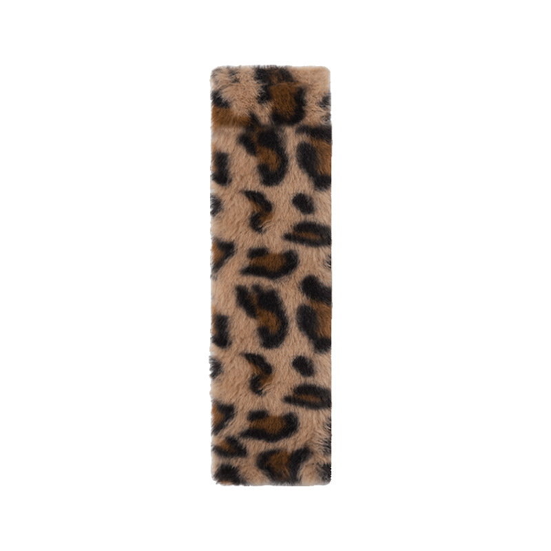 Jastučić za sigurnosni pojas automobila s leopard uzorkom, pliš materijal, marka Feather, 100 g, mogućnost prilagodbe logotipa
