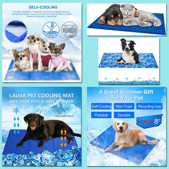 Охлаждащ мат за кучета — пластмасов материал, мека ледена повърхност, устойчив на надраскване и разкъсване