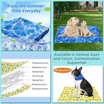 Охлаждащ мат за кучета — пластмасов материал, мека ледена повърхност, устойчив на надраскване и разкъсване