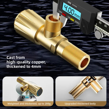 Kutni ventil od bakrene legure, zidni, za toplu i hladnu vodu, radni tlak 0-90