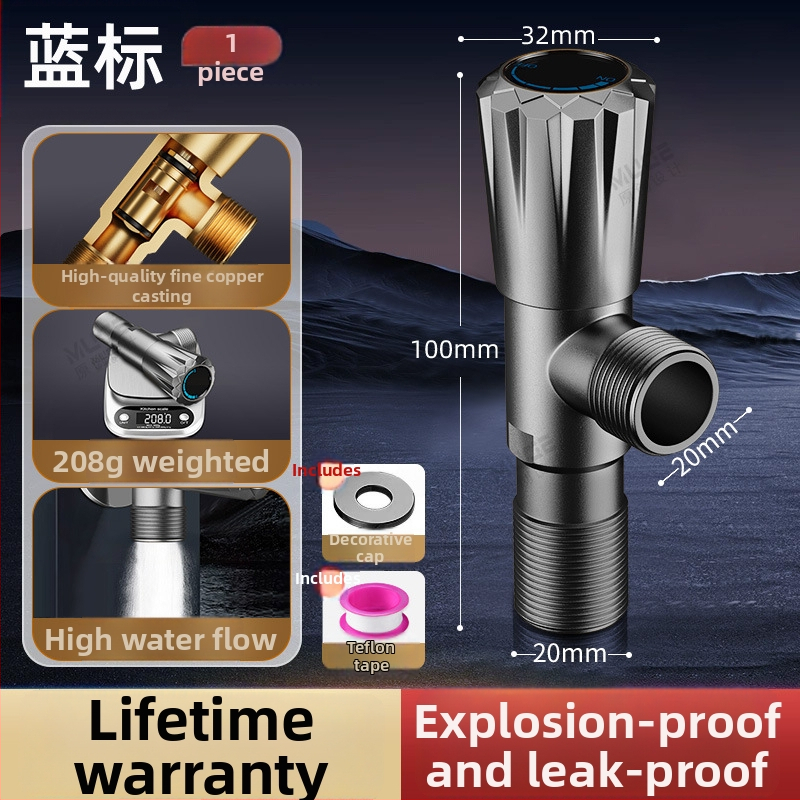 Kutni ventil od bakrene legure, zidni, za toplu i hladnu vodu, radni tlak 0-90