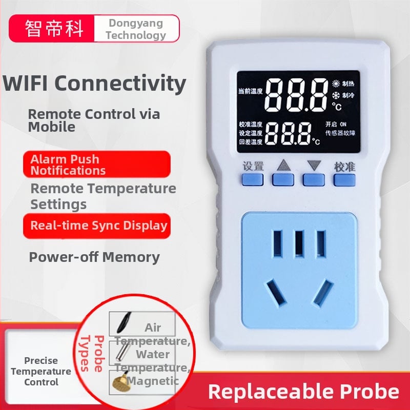 Цифров хигромер с WiFi дистанционно управление на температурата и цифров дисплей – Zhidike, модел 1-5, диапазон -40°C до 120°C, точност 1°C
