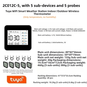 Nobitor WiFi bežični mjerač temperature i vlage s 5 senzora, vodootporna sonda za temperaturu za skladištenje, akvarij i uzgoj