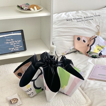 Dječji sklopivi kišobran za kišu i sunce, 8 rebara, ručno otvaranje, UPF50+ UV zaštita, izdržljiva tkanina, silikonske šipke, gumeni držač