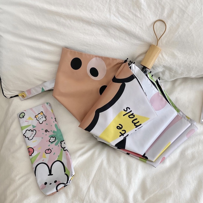 Dječji sklopivi kišobran za kišu i sunce, 8 rebara, ručno otvaranje, UPF50+ UV zaštita, izdržljiva tkanina, silikonske šipke, gumeni držač