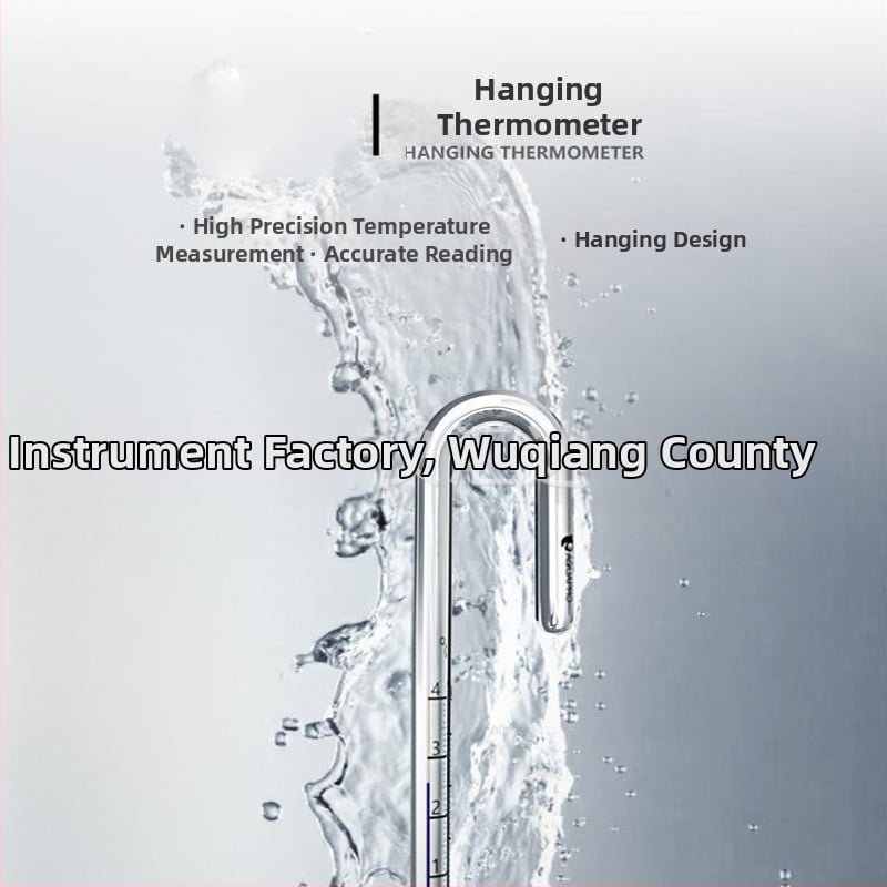 Stakleni termometar za vodu u akvariju, zidni termometar s kukom, model sr-ggwdj, Shengrui, raspon mjerenja 0–40°C