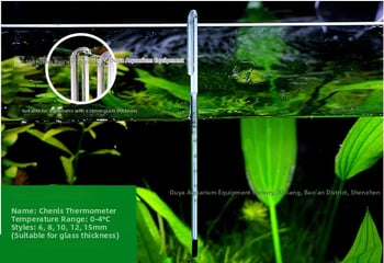 Stakleni termometar za vodu za akvarij s kukom za pričvršćivanje – visoka preciznost mjerenja temperature vode