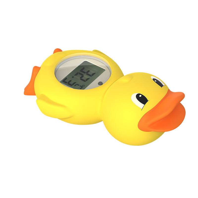 Voden termometar za kupanje djeteta s digitalnim zaslonom, model HR-816, žuta patka kao igračka za kupanje