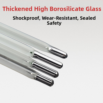 Sklenený teplomer s tyčkou, na meranie teploty, bez značky