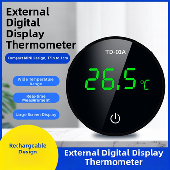 Akvarijski termometar s LCD zaslonom, vanjski vodomjer, visoka preciznost (Materijal: Plastika; Kategorija: Termometar; Funkcija: Mjerenje temperature vode)