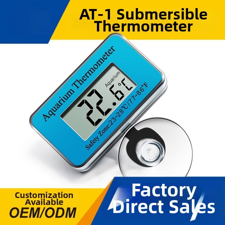 Akvarijski termometar s digitalnim LCD zaslonom, usisnom čašicom za pričvršćivanje, mjeri temperaturu vode (digitalni LCD zaslon; usisna čašica; mjeri temperaturu vode)
