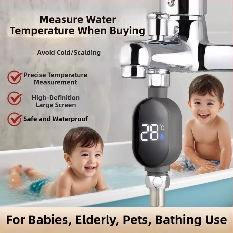 LED termometar za tuš, mjerenje temperature vode, pametan senzor temperature, zaštita od opeklina