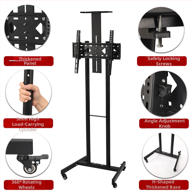 Mobilni podni držač TV-a za ravne zaslone, prostorija za videokonferencije, Model 01, hladno valjani čelik