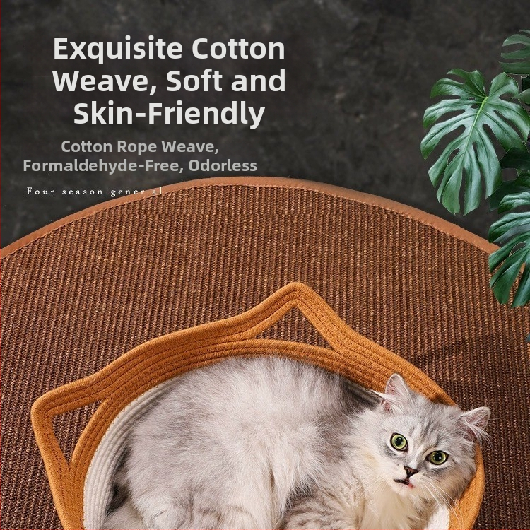 Котешка пещера, дишаща ратанова плетка, четирисезонна универсална, за котки (Материал: ратанова плетка; Сезон: четирисезонна универсална; Функция: дишаща; Предназначение: котки)