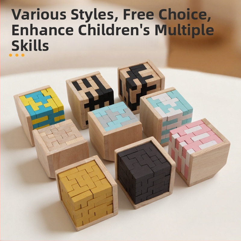 Drveni Kongming lock puzzle – Zhisuo marka, Tetris blokovi, emocionalni trening i kognitivni razvoj, porijeklo Zhejiang