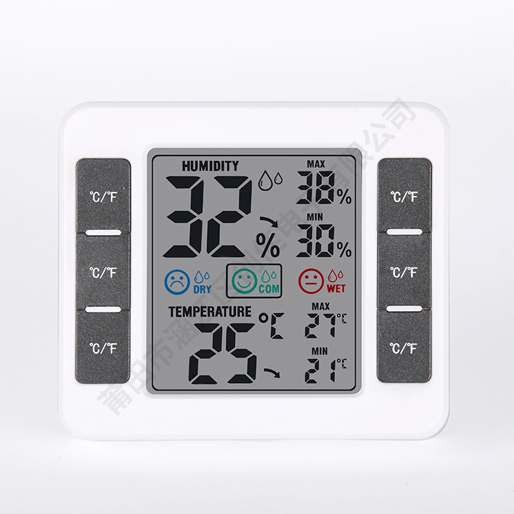 Unutarnji higrometar i termometar, rezolucija temperature 1°C, mogućnost privatne marke, plastično kućište