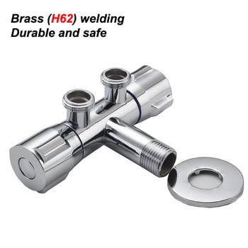 Bakreni dvostruki izlazni kutni ventil za WC, navojna montaža, model DCPR-1001-02, promjer 22 mm