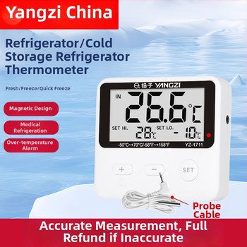 Digitálny teplomer do chladničky s sondou pre lekárske chladenie a uchovávanie vzoriek
