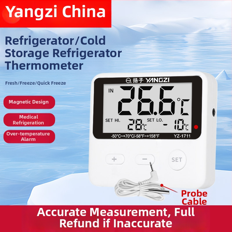 Digitálny teplomer do chladničky s sondou pre lekárske chladenie a uchovávanie vzoriek