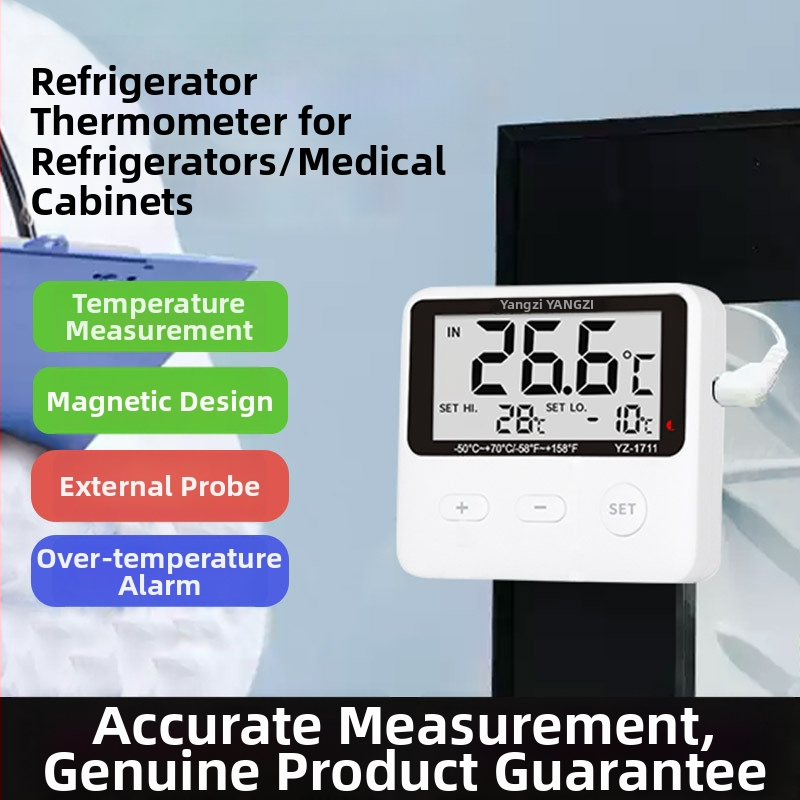 Digitálny teplomer do chladničky s sondou pre lekárske chladenie a uchovávanie vzoriek