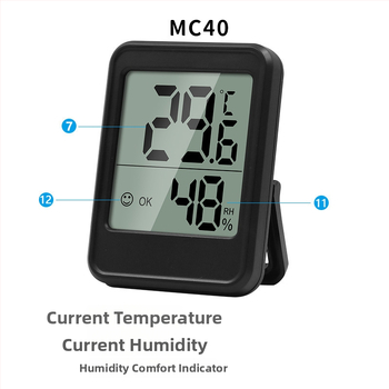 Elektronički mjerač temperature i vlage za kućnu upotrebu, unutarnji termometar za dječju sobu s pozadinskim osvjetljenjem, suho-vlažni termometar