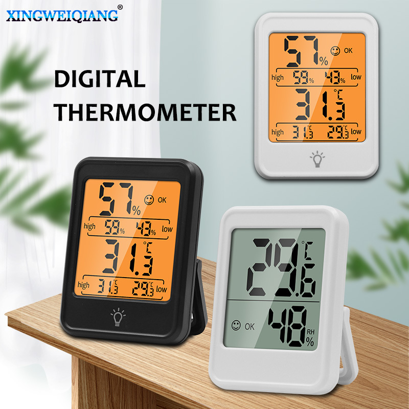 Elektronički mjerač temperature i vlage za kućnu upotrebu, unutarnji termometar za dječju sobu s pozadinskim osvjetljenjem, suho-vlažni termometar