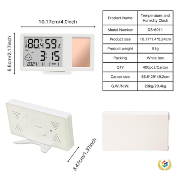 Mini solarni digitalni higrometar za mjerenje temperature i vlage — rezolucija 0,1°C, mogućnost prilagodbe, pakiranje 400 komada